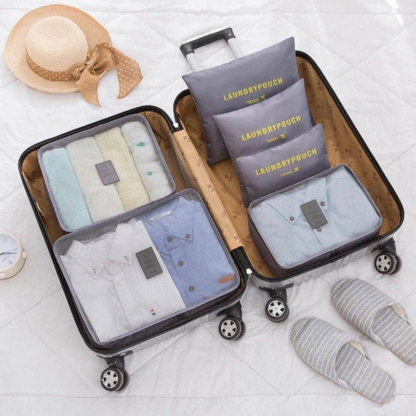 Organizer Suitcase Set of 6 Pack Cubes Lightweight Washable Travel Bags GB