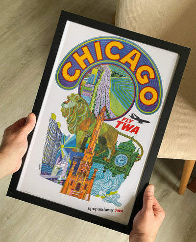 Trans World Airlines (Chicago: Fly TWA) 1960s Poster