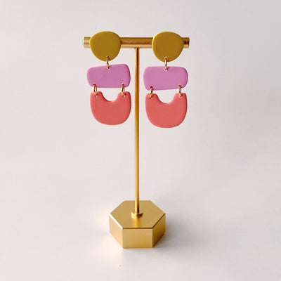Kennedy | Color-block Polymer Clay Earrings