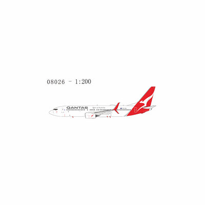 NG Models 1:200 Qantas Boeing 737-800/w VH-VZU (scimitar winglets; new livery) 08026 PRE-ORDER