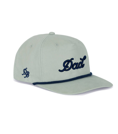 Dad 3D Puff Rope Hat - Gray Navy 5-Panel