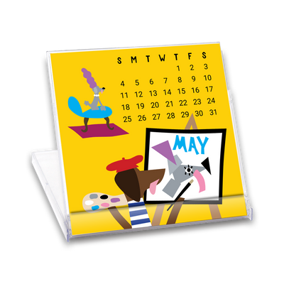 Dog Mini Desk Calendar 2025