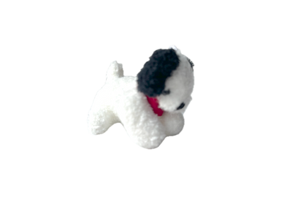 Mini Plush Puppy Dog Bag Charm Backpack Keychain  (black ear)