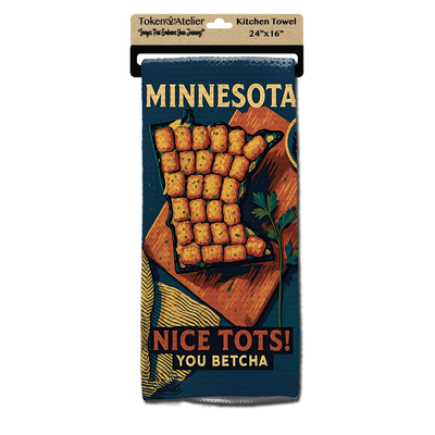 Minnesota Nice Tots Hot Dish Waffle Kitchen Towel