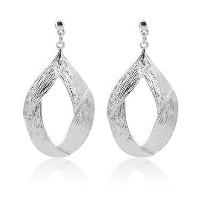 Brushed statement earrings in gold - sale