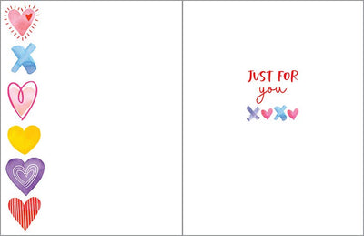 Valentine Greeting Card - Colorful XO