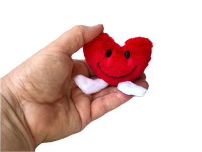 Mini Plush Red Heart Hug Smiley Face