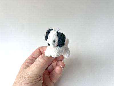 Mini Plush Puppy Dog Bag Charm Backpack Keychain  (black ear)