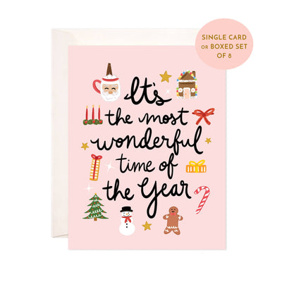 Wonderful Xmas Greeting Card - Cute Christmas Card (Set of 8)