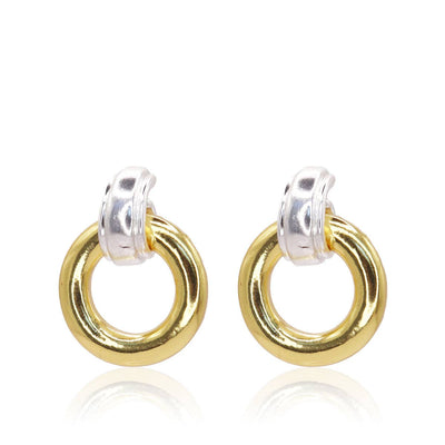 Mixed metal doorknocker earrings - black friday