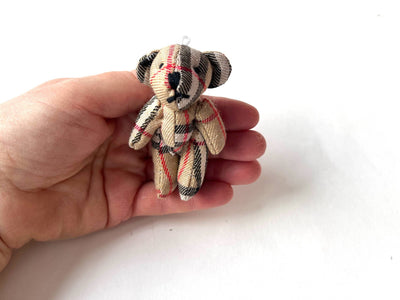 Small Stuffed Tartan Bear Stocking Stuffer Pocket Pal 