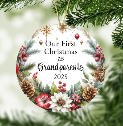 Our First Christmas as Grandparents 2025 Christmas Ornament