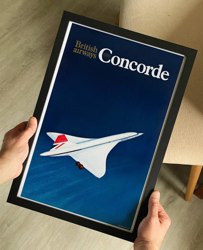British Airways Concorde 1970s Travel Poster Print