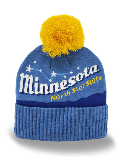 Minnesota North Star State Knit Beanie Winter Hat with Pom Pom for Men Women
