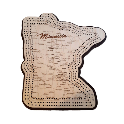 Minnesota Map 3 Track Cribbage Board