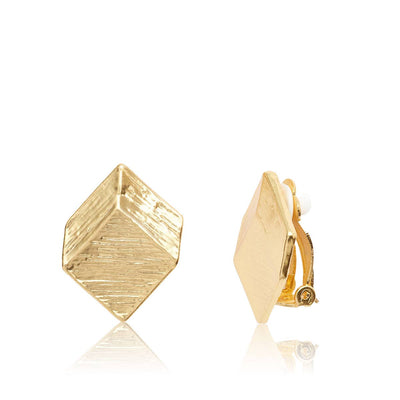 Brushed Square Clip On Earrings *As seen on*