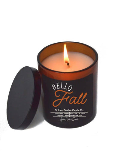 Hello Fall Soy Wax Candles - Fall Decor: Apple Cider Donut