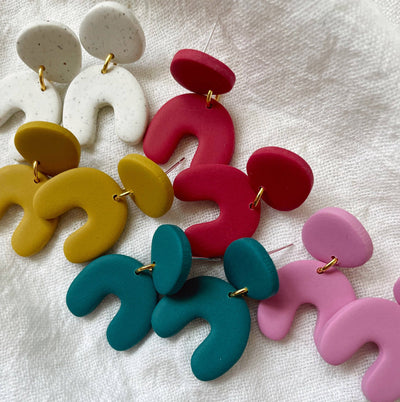 Lulu | Organic Arch Polymer Clay Earrings
