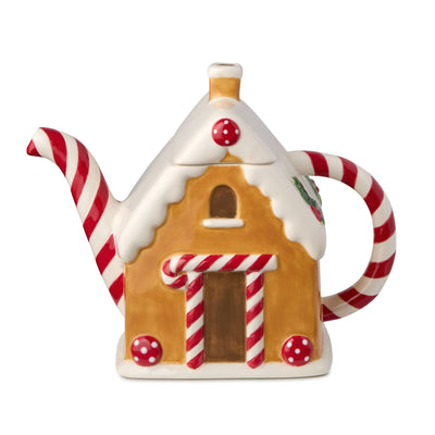 Santa's Retro Christmas 3D Gingerbread Teapot (36 oz)