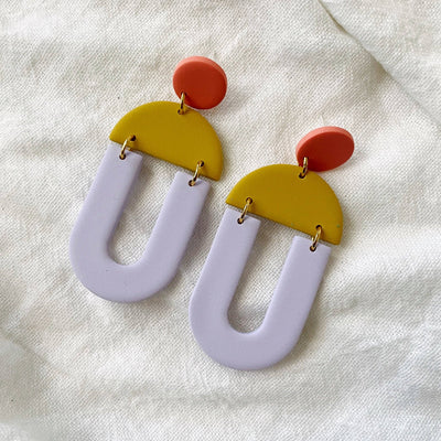 Billie | Blocky Geometric Polymer Clay Earrings