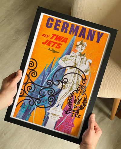 TWA Germany (Trans World Airlines) 1960s Poster
