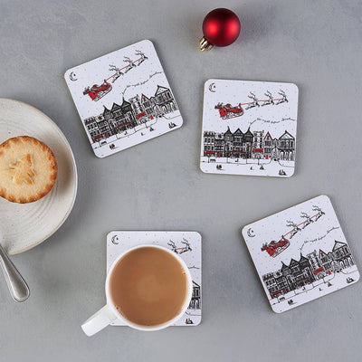 Santa's Sleigh Coasters (Set of 4)