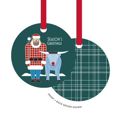 Metal Ornament - Holiday Paul Bunyan & Babe