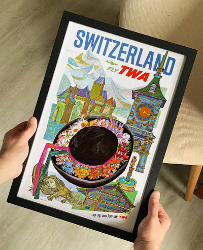 Fly TWA Jets (Switzerland) 1960s Poster