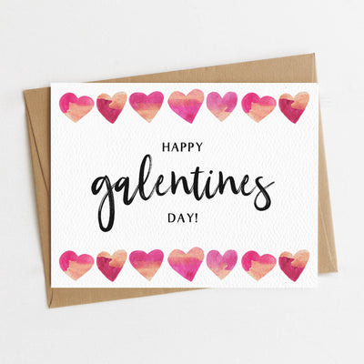 Happy Galentine's Day Hearts Card