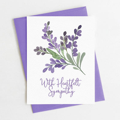 With Heartfelt Sympathy Floral Card