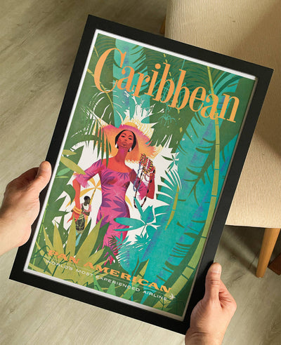 Caribbean Pan American Vintage Travel Poster