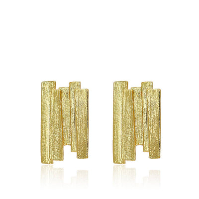 Oversize square stud earrings - sale