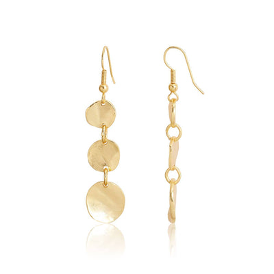 Gold Mini Coin Dangle Earrings