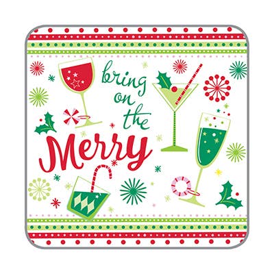 Bring on the Merry Holiday Drink Coasters