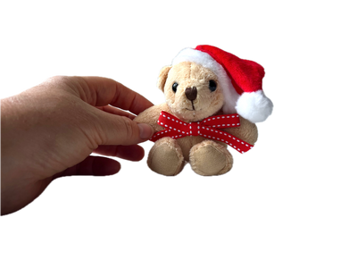 Small Stuffed Christmas Bear Santa Plush