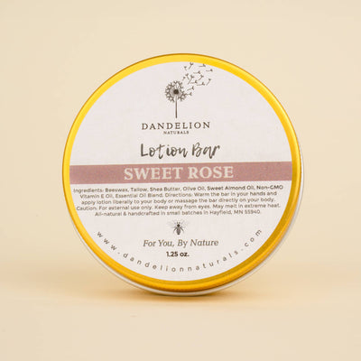 Rose Lavender Vanilla Tallow Lotion Bar | Solid Lotion Bar