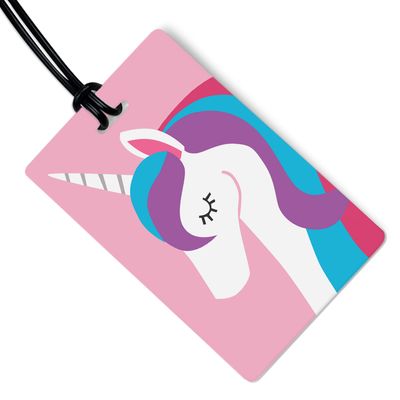 Unicorn Luggage Tag w/ Black Strap