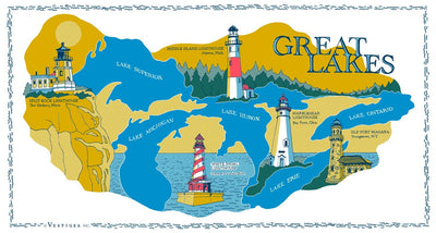 Great Lakes Region Tea Towel