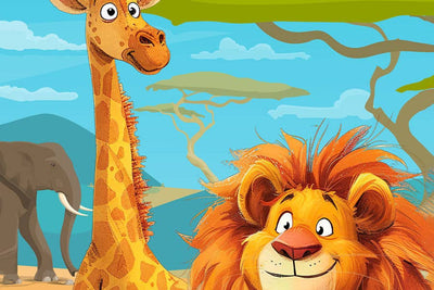 Tall And Proud - Lion Giraffe Elephant Zoo Safari Africa