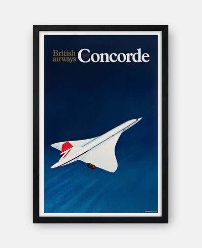 British Airways Concorde 1970s Travel Poster Print