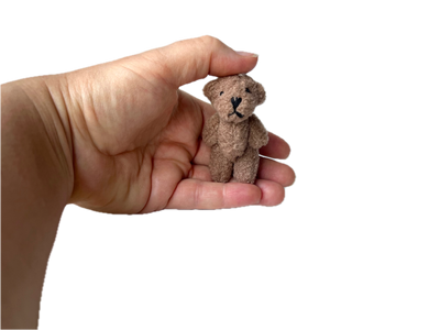 Small Brown Stuffed Teddy Bear Pocket Pal Keychain Backpack 
