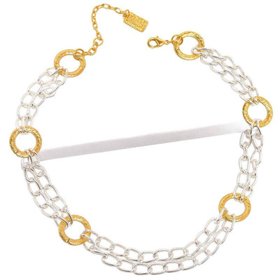 Two Tones Multi Chains Necklace - Discount
