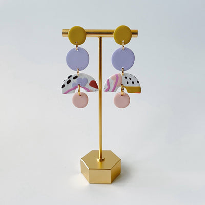 Harlow | Abstract Tiered Polymer Clay Earrings