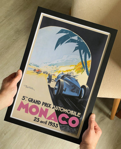 Monaco Grand Prix Automobile Race Poster 1933 Travel Poster