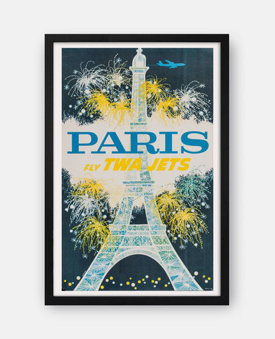 Paris – TWA Jets Vintage Travel Poster Print