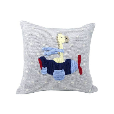 10"  Giraffe Pilot in Plane Pillow