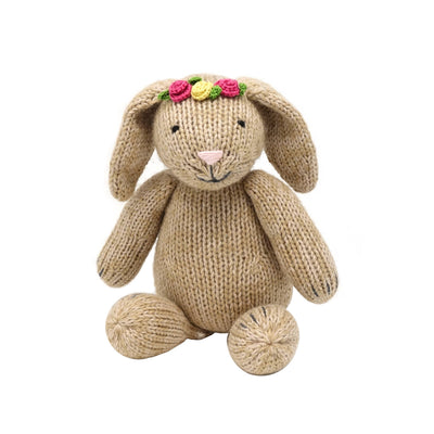 Handmade Knit Bunny with Flowers - Fair Trade Plush Toy