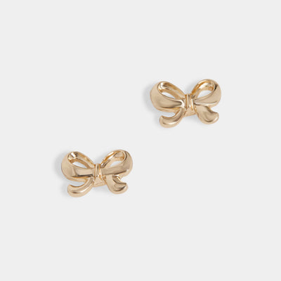 Bow Stud - Gold-Christmas