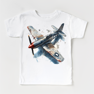 Retro US Military Fighter Watercolor T-Shirt