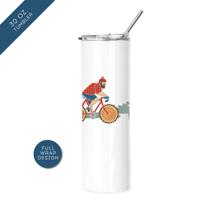 Paul Bunyan and Babe Bicycle Travel Tumbler
